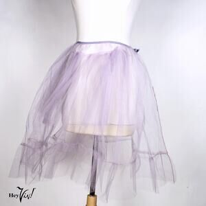 Vintage Net Crinoline Petticoat Slip Light Purple Waist Tie W26-28 L22 - Hey Viv